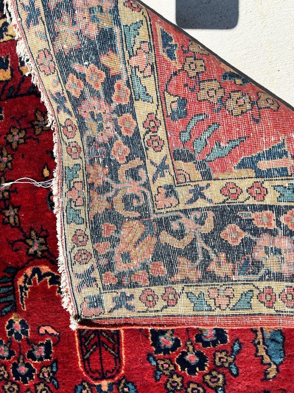 EXTRAORDINARY, BOLD, COLORFUL, SOFT, ANTIQUE 1920 SAROUGH RUG. gallery