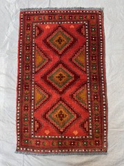 Stunning Vintage Natural Vegetable Dye Geometric Tribal Afghan Turkoman Carpet