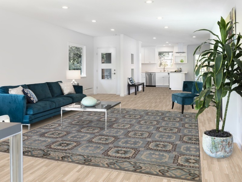 All-Over Savonnerie Geometric Area Rug 8x10 Indian Hand-made Living Room Carpet gallery