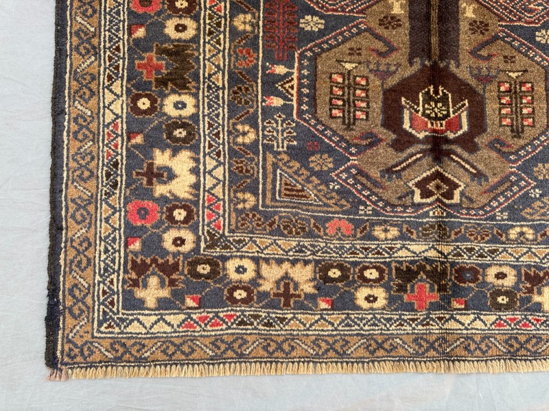 3'7x7 ft Vintage Afghan Hand Knotted Tribal Wool Rug • Oriental Nomadic Carpet gallery