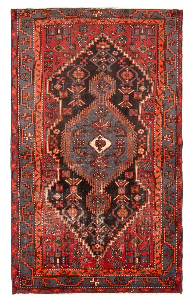 Vintage Traditional Hand-Knotted Area Rug 4'2" x 7'0" Oriental Wool Carpet