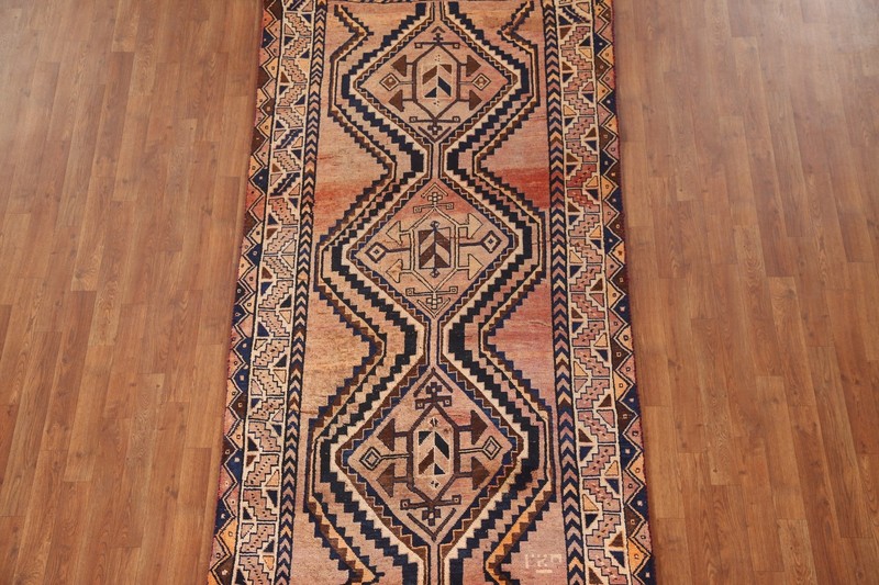 Tribal Traditional Handmade 9 ft Runner Rug Semi-Antique Nomadic Wool Carpet 4x9 gallery