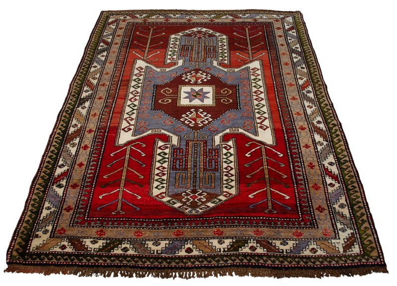PRISTINE Unused 6'2"x8'4" Turkish Area Rug | 1960s Hand-Knotted Wool Caucasian gallery