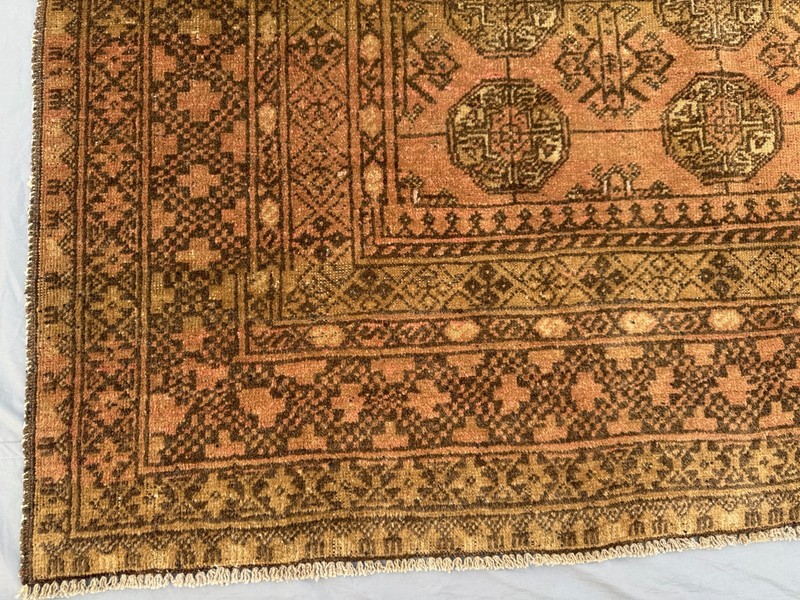 5x6 Antique Turkmen Hand-Knotted Low Pile Rug – Rare Vintage Kitchen Area Rug gallery