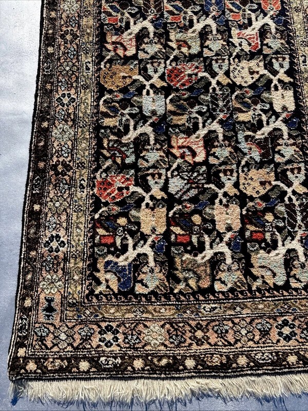 3 X 15 Rare Antique 100% Wool Kurdish Runner Rug Beautiful Pattern Arabesques gallery