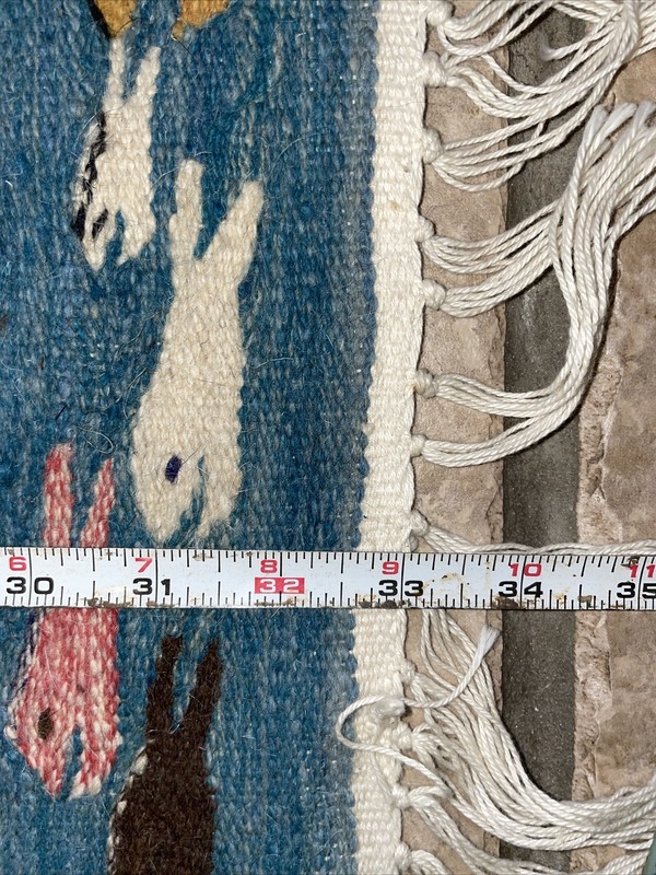 Beautiful ANTIQUE NAVAJO WOOL RUG 33”x20" HAND WOVEN THICK Southwest Native gallery