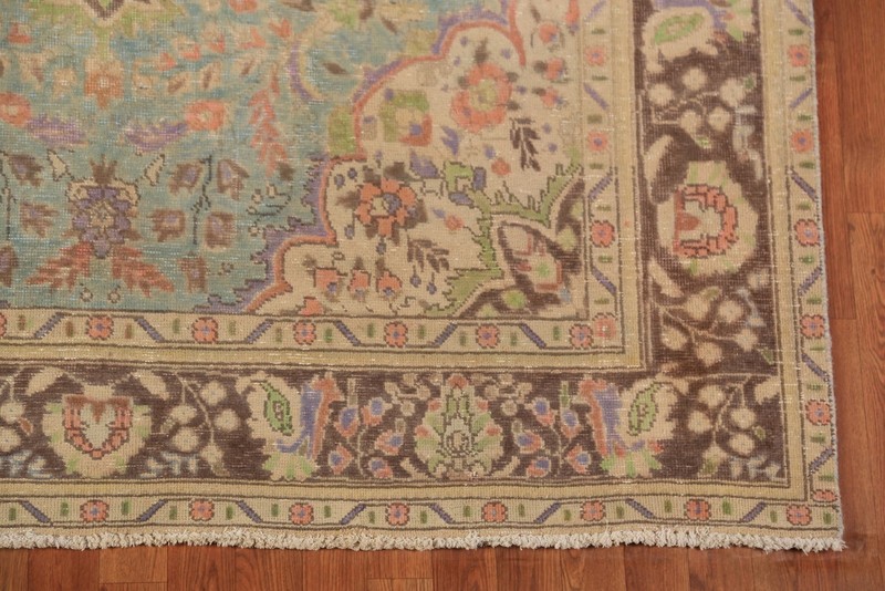 Vintage Blue Traditional Area Rug 7x10 Over-dyed Handmade Wool for Living Room gallery