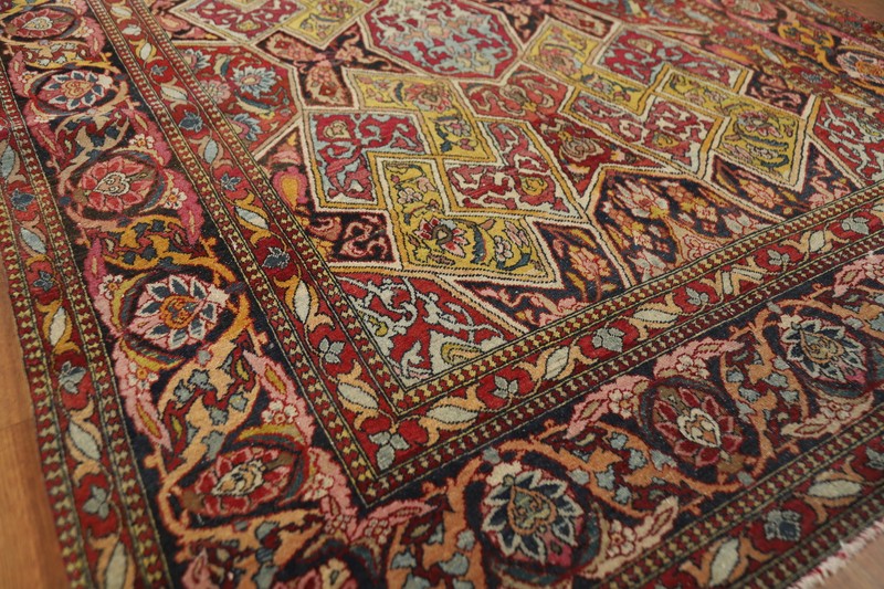 Pre-1900 Antique Kirman Ravar Vegetable Dye Wool Hand-made Rug Area Carpet 4x7 gallery