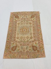Vintage Traditional Needlepoint Handmade Floral Multicolor Wool Rug 5.4×3.8ft