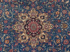 10×13 BLUE ANTIQUE RUG HAND-KNOTTED VINTAGE ORIENTAL big fine wool handmade 9×12
