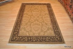 ON SALE hand-knotted wool rug GRAY OLIVE GREEN BEIGE Brown *Tibetan Rug* #1149