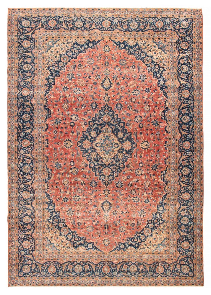 Vintage Oriental Hand-Knotted Carpet 9'5" x 13'11" Traditional Wool Area Rug
