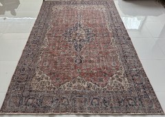 Vintage Hand Knotted Wool Turkish Carpet, 6×11 Oriental Area Rug