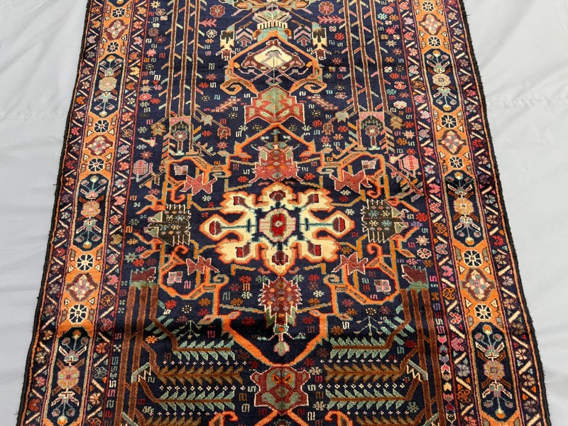 Antique Afghan Baluchi Area Rug 4x7 Blue Handmade Persian Style Oriental Carpet gallery