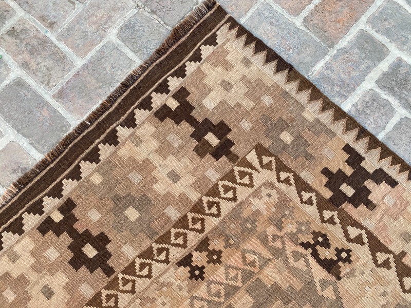 terracotta faded 10x16 Handmade Wool Kilim Rug Tribal Geometric Flatweave rug gallery