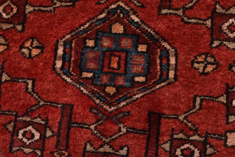 Hamedan Rug 4'8'' x 10'6'' Blue Wool Vintage Tribal Hand-Knotted Carpet gallery