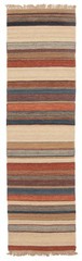Vintage Hand Woven Turkish Carpet 1’10” x 6’7″ Traditional Wool Kilim Rug