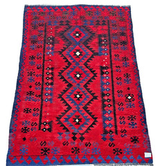 Fine Quality Handmade Afghan Tribal Accent Rug, Allover Pattern, Natural Dyes.