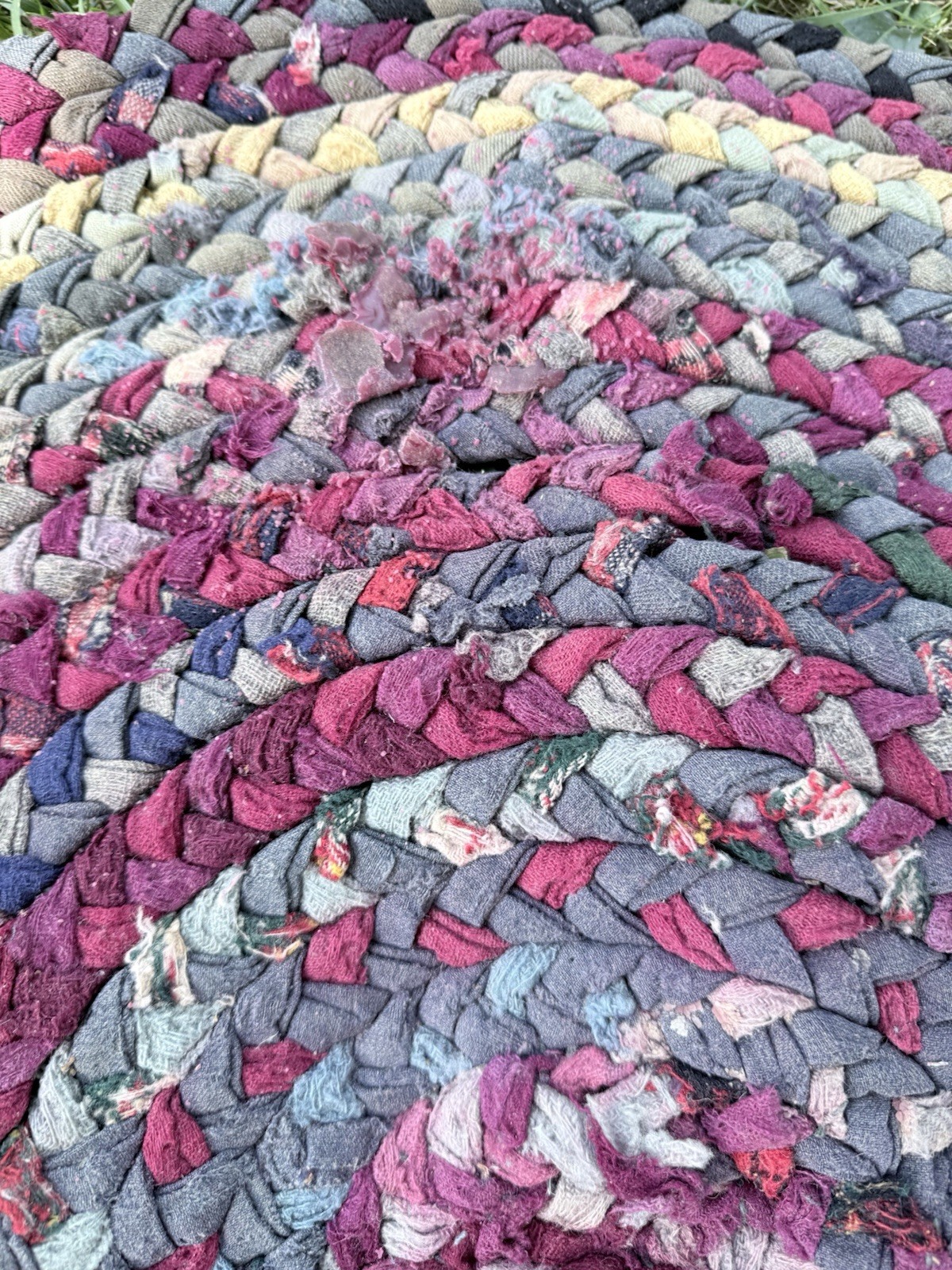 Vintage Braided Round Rag Rug 29” Handmade Farmhouse Folk Art gallery