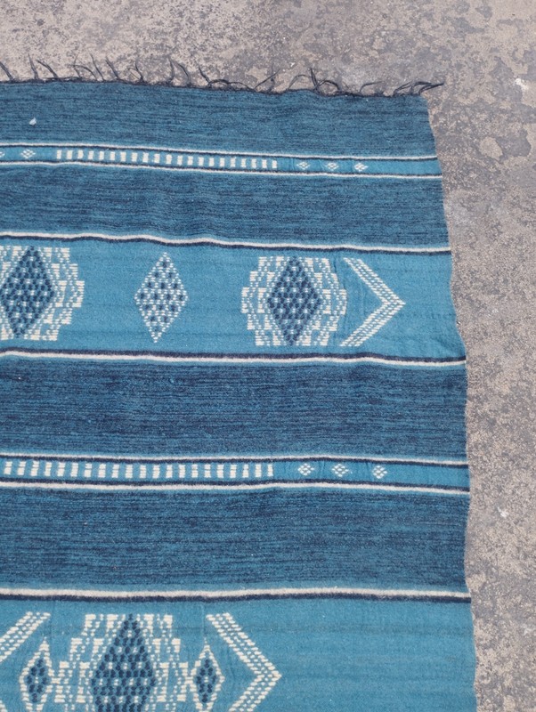 Vintage Handmade Tunisian Geometric Wool Kilim Rug 222x109 cm gallery