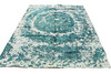 Restored Antique Dyed Turkish 5' 7" x 7' 7" Teal Handmade Area Rug gallery