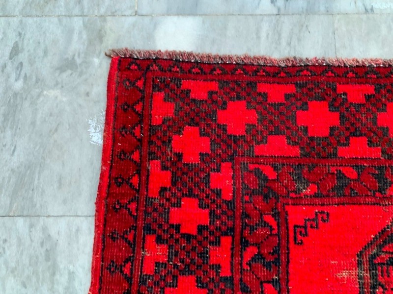 Vintage Turkoman Felpa Runner: Hand Knotted Wool Hallway Rug 3x10 ft gallery