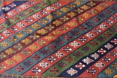 Vintage Tribal Handmade Wool Area Rug Geometric 4 x 6 Oriental Carpet 3’8 x 5’9