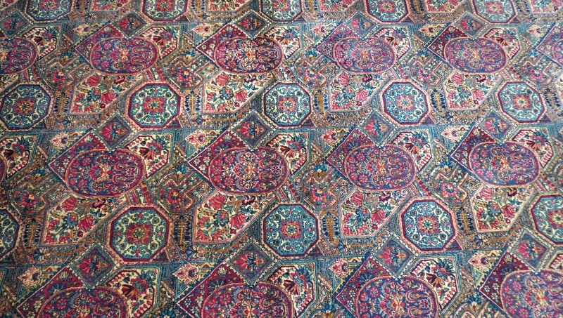 Antique Kirman 8'10" x 12' Hand Knotted Wool Phenomenal Rare Oriental Rug gallery