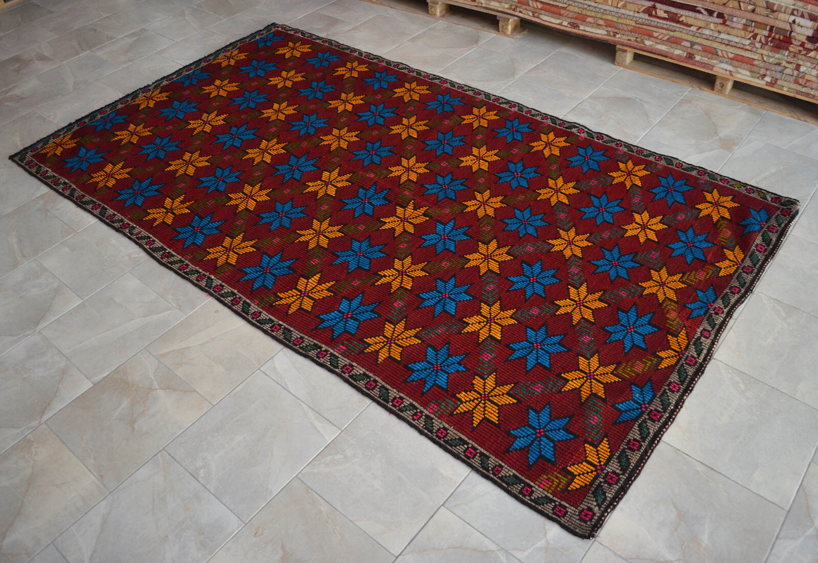 6x11 Rug Hand Made Turkish Rug Vintage Goat hair Kilim Rug Actual: 6' x 10' 8" gallery