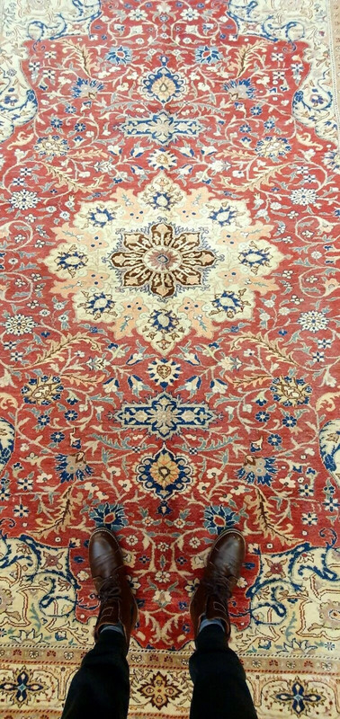 Rare Antique 1930-1940s Wool Pile Natural Dye Kayseri Bunyan Area Rug 7x10ft gallery