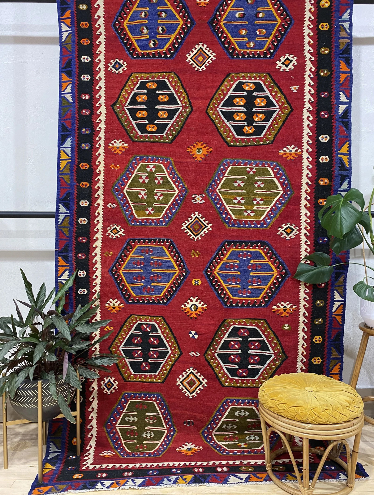 Turkish 5x10ft Living Room Rug | Antique Anatolian Kilim Rug Cappadocia'n Kilim gallery