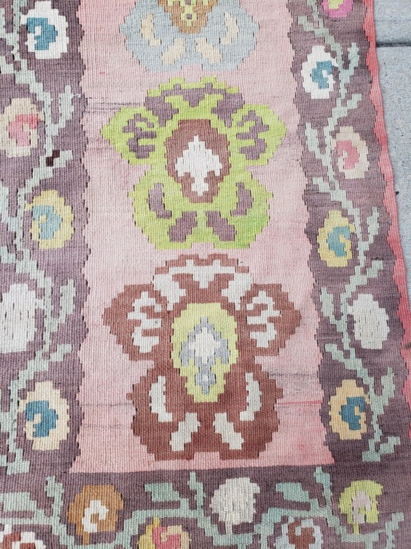 V084- ANTIQUE BESSARABIAN KILIM HAND WOVEN FLAT WEAVE runner 2.4x9.4 gallery