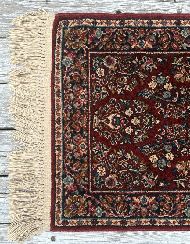Rare VTG Karastan Red Sarouk #785 Wool Rug 2.2x 4 Permanently Mothproof USA Made gallery