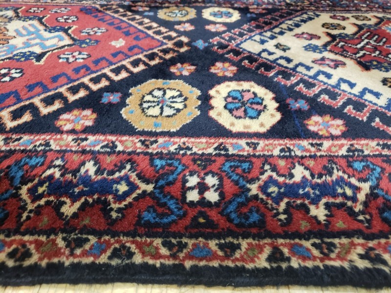 2.6x6 TURKISH KAZAK KARAJEH VINTAGE AUTHENTIC HAND WOVEN 100% WOOL ORIENTAL RUG gallery