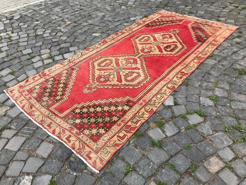 Turkish Antique rug Bohemian Area rug Oushak rug Vintage Rug Handmade Wool rug gallery