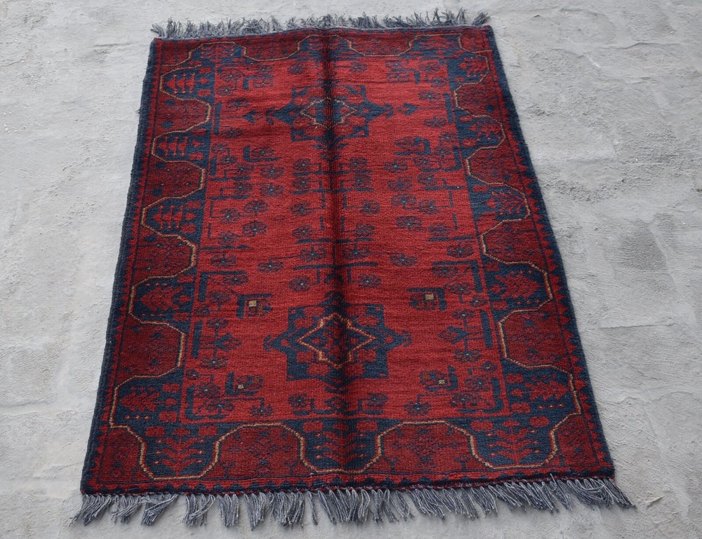 2'8 x 3'10 ft Hand knotted afghan tribal khal muhammadi area rug, 3x5 small rug