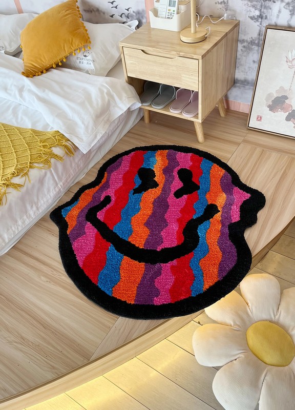 Colorful Twisted Smiling Tufted Carpet, Handmade Soft Rug Decor Fluffy Carpets gallery