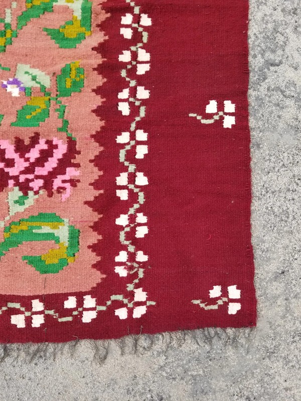 Fine Vintage Traditional Handmade Bessarabian Wool Multicolor Kilim 6.2x5.5 ft gallery
