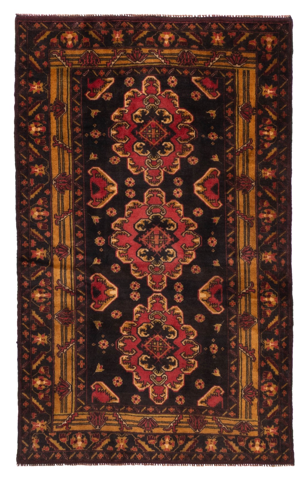 Traditional Vintage Hand-Knotted Area Rug 3'6" x 5'7" Oriental Wool Carpet gallery