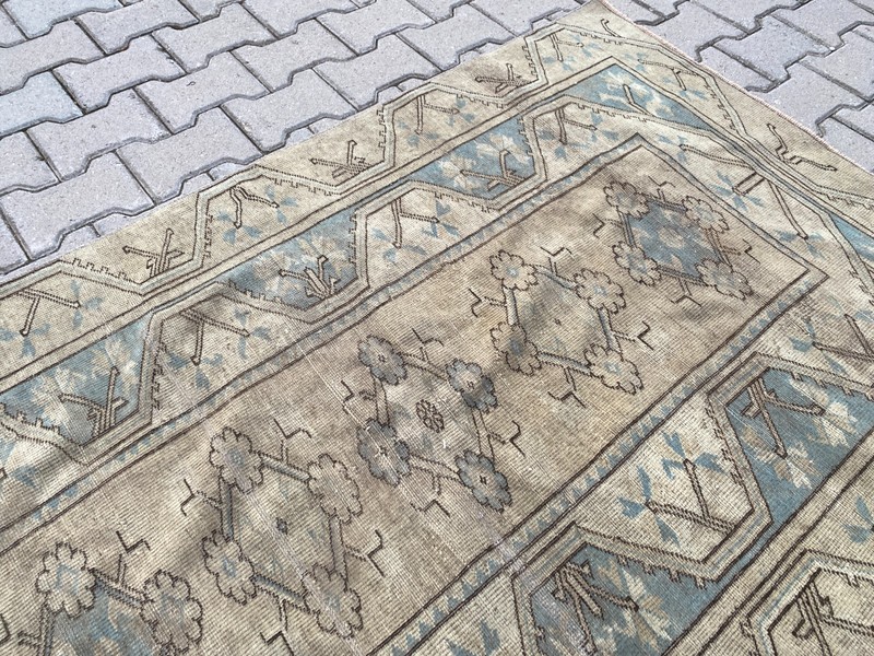 Earth Tone Vintage Turkish Area Rug 3.7 x 5.8 ft Handwoven Bohemian Carpet gallery