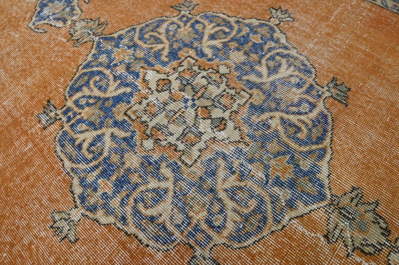 Oushak Turkish Vintage Rug 5x9 Kilim Rug Anatolian Handmade Boho Decor ORANGE gallery