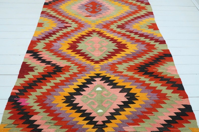 Anatolia Barak Kilim, Area Rugs, Handmade Wool Floor Carpet Large Kelim 66"x106" gallery
