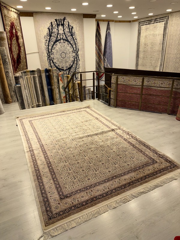 Beige Turkish Silk Rug 7x10 ft Luxury Oriental Area Rug Floral Carpet Decor gallery