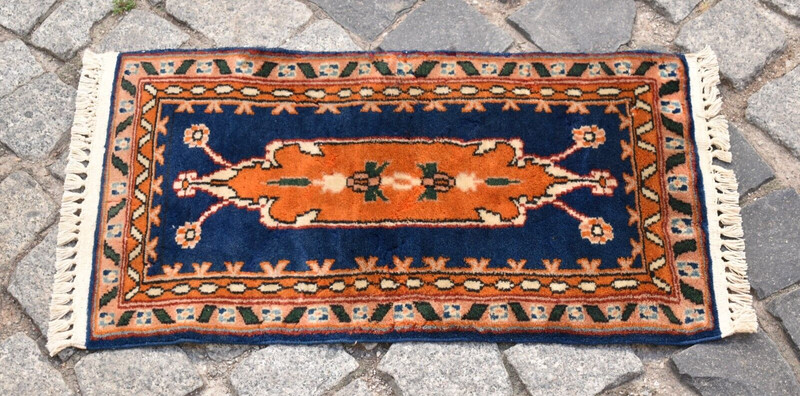 Vintage Small Rug 12'' x 22'' Fine Quality Pakistan Panel Carpet Wall Rug gallery