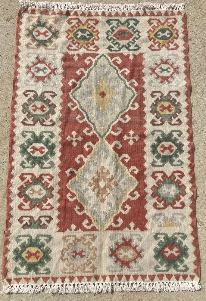 Vintage Traditional Handmade Beautiful Afghani Kilim Floor Rug Carpet 90x49 cm