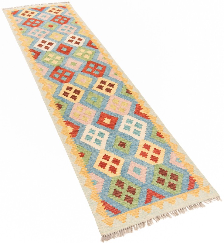 Kelim Afghan 285x82 cm Handwoven Oriental Carpet Rug Runner Kilim gallery