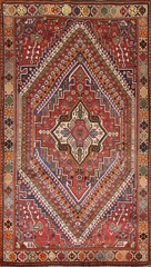Geometric Handmade Tribal Red Area Rug 5×9 Ft Medallion Wool Carpet