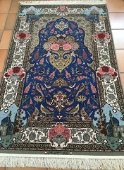 Super Fine Signed Authentic Hand Knotted silk / wool rug 4’x7’