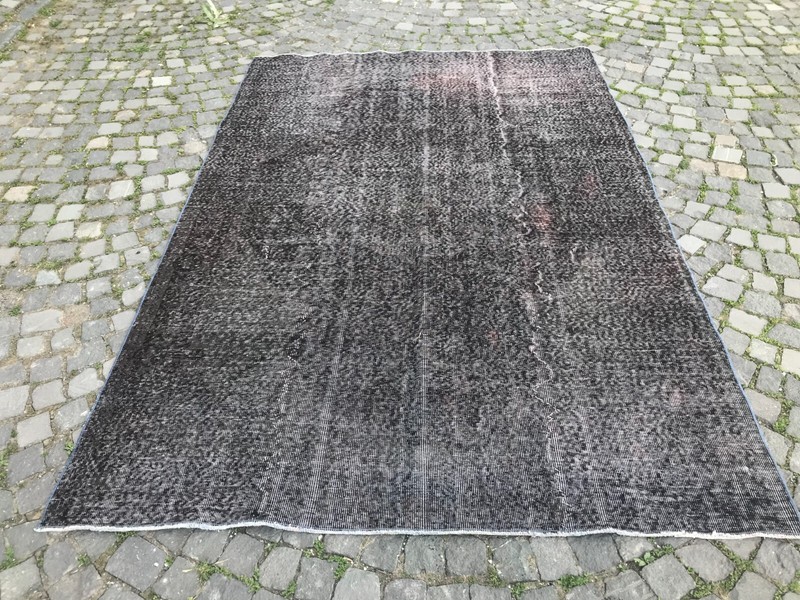Turkish Antique Overdyed Bohemian Area Oushak rug Vintage Rug Handmade Wool rug gallery