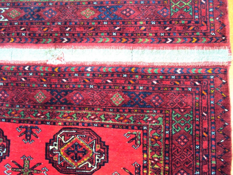 6.5FT ANTIQUE RARE DOUBLE TURKOMAN BUKHARA Bokhara Tekke HANDMADE RUG Carpet!! gallery